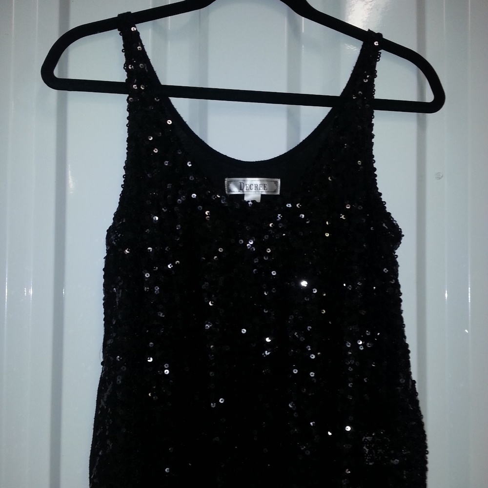 Decree sequin tank top size M women's black